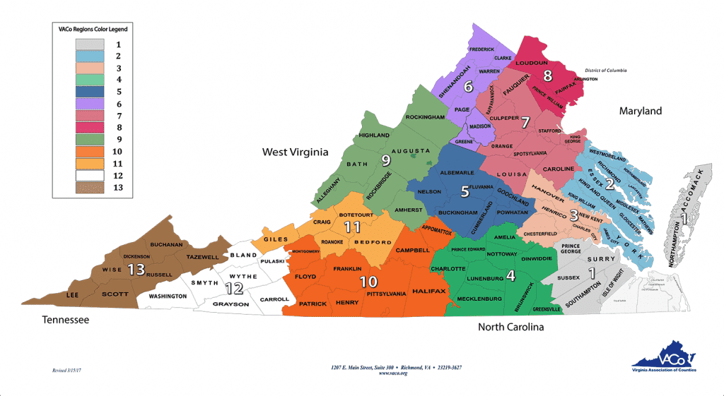 Virginia association of counties regions virginia association of counties